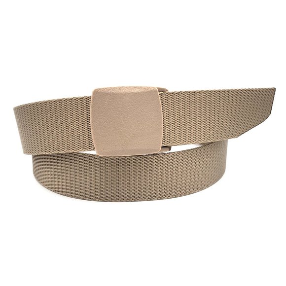 Men’s Beige Nylon Military Tactical Webbing Belt w/ Plastic Buckle Size Medium - Picture 1 of 4
